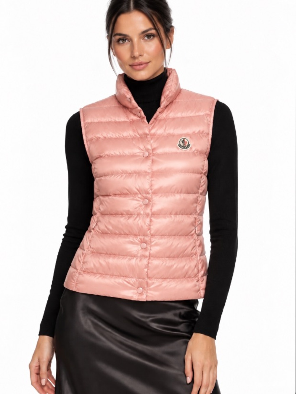 Moncler Liane Quilted Down Vest- Pink